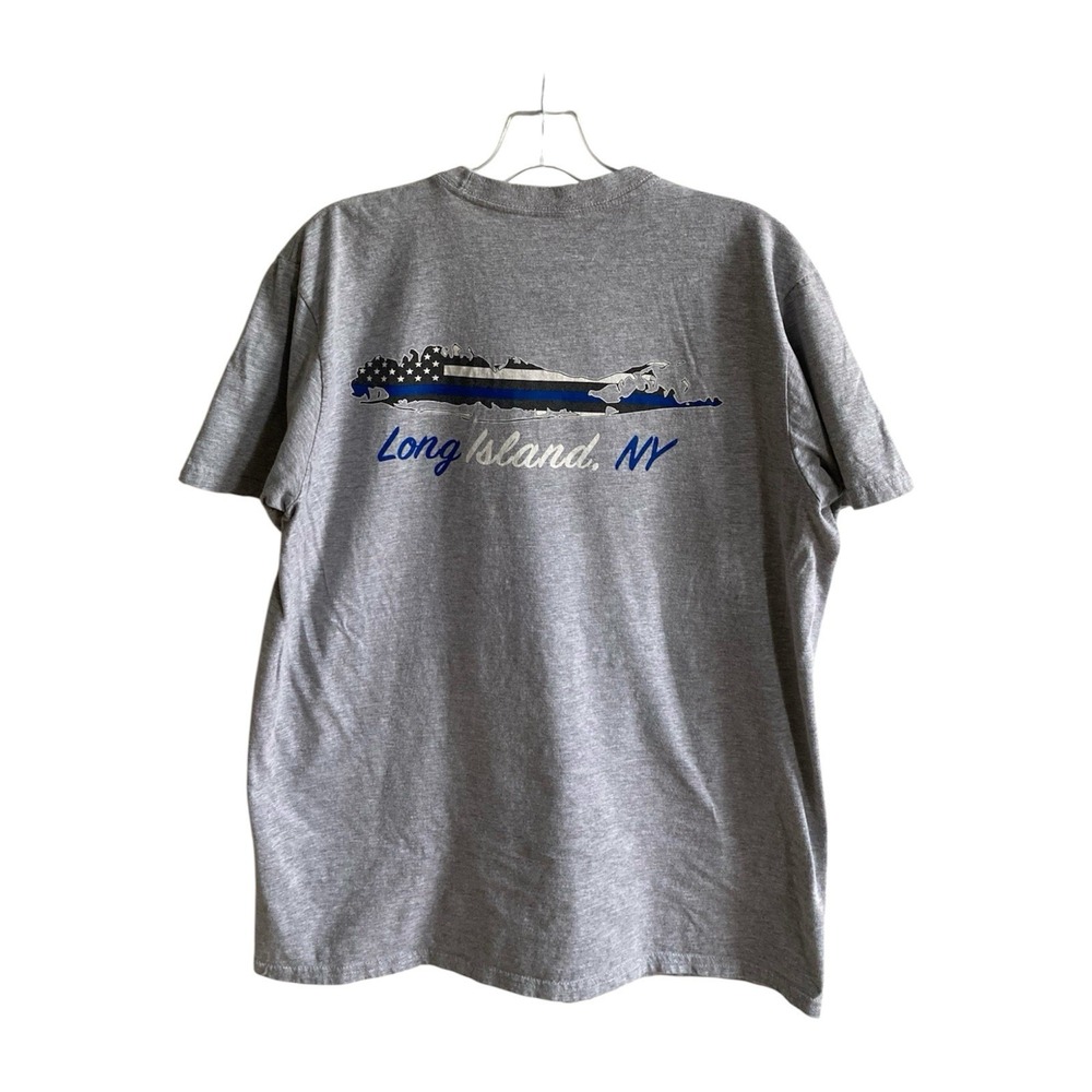 Classic Graphic Long Island NY CasualAmerican Large Coastal Fisherman Strong Tee
